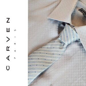 Carven Paris Vintage Neck Tie Gray Silk